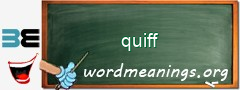 WordMeaning blackboard for quiff